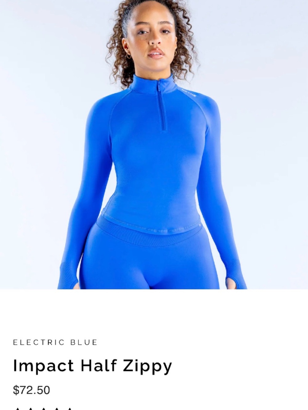 Impact Half Zippy Long Sleeve Top
